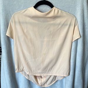 H&M light cream tie crop